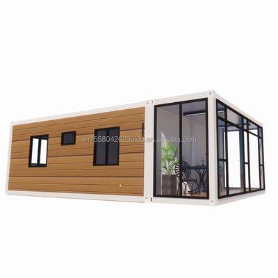 Casa de contenedores expandible moderna de 20 pies para Carport Panel de sándwich de acero móvil prefabricado Material Hotel Restaurante Bar