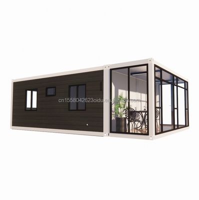 Casa de contenedores expandible moderna de 20 pies para Carport Panel de sándwich de acero móvil prefabricado Material Hotel Restaurante Bar