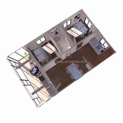 Casa de contenedores expandible moderna de 20 pies para Carport Panel de sándwich de acero móvil prefabricado Material Hotel Restaurante Bar