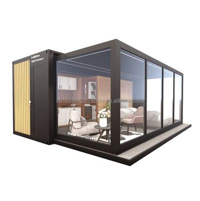 Panel Sandwich de onda 20 pies Contenedor Casa de café para estilo de diseño moderno en el Hotel Eu Expansion Garden