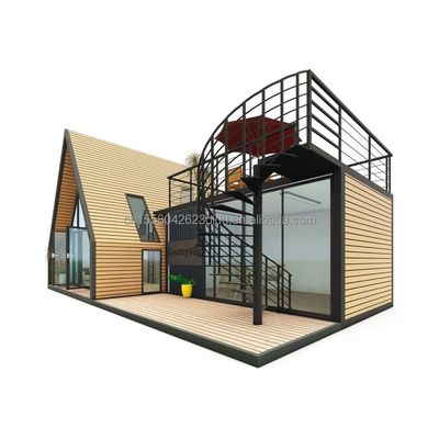 EU Moderna estructura triangular de acero de madera Casa para hotel o parking La estructura principal de tubos cuadrados de acero galvanizado