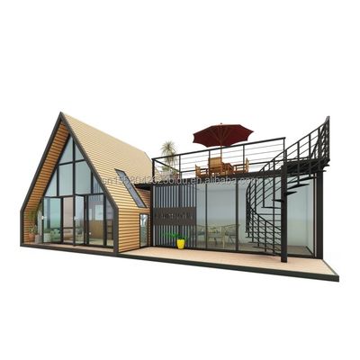 EU Moderna estructura triangular de acero de madera Casa para hotel o parking La estructura principal de tubos cuadrados de acero galvanizado