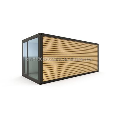 Casa de contenedores de hotel de acero ligero de 20 pies con 50/75/100 mm de panel de sandwich de onda