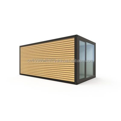 Casa de contenedores de hotel de acero ligero de 20 pies con 50/75/100 mm de panel de sandwich de onda