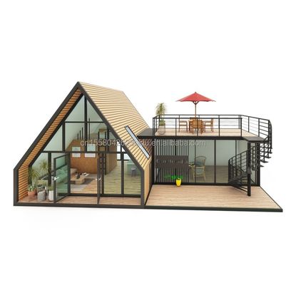 EU Moderna estructura triangular de acero de madera Casa para hotel o parking La estructura principal de tubos cuadrados de acero galvanizado