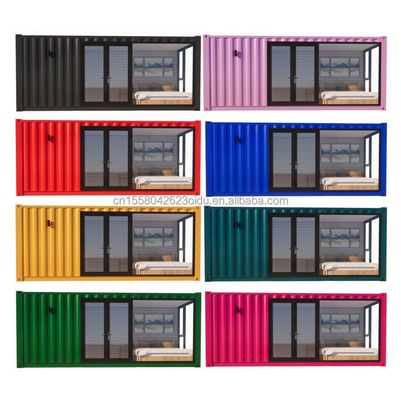 50/75/100mm Panel Sandwich de onda Pared Moderno 20 pies EU Casas de contenedores prefabricadas Casa de madera Jardín independiente Apartamento para hotel