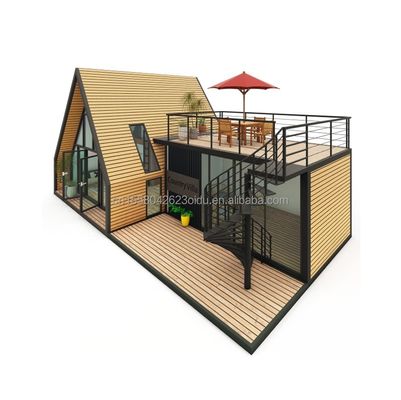 EU Moderna estructura triangular de acero de madera Casa para hotel o parking La estructura principal de tubos cuadrados de acero galvanizado