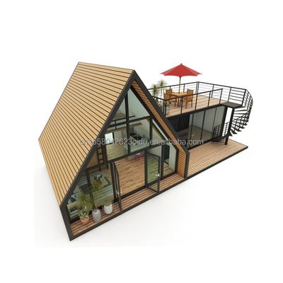 EU Moderna estructura triangular de acero de madera Casa para hotel o parking La estructura principal de tubos cuadrados de acero galvanizado
