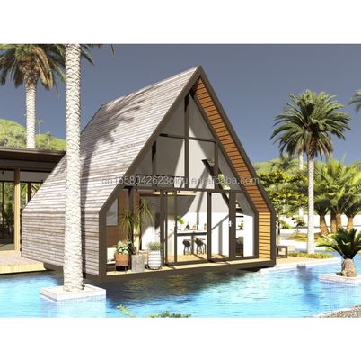 Contenedor de acero de 20 pies o 40 pies para envío al aire libre Otra casa de contenedores triangular de diseño moderno para hoteles o vacaciones de pareja