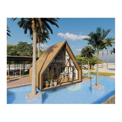 Contenedor de acero de 20 pies o 40 pies para envío al aire libre Otra casa de contenedores triangular de diseño moderno para hoteles o vacaciones de pareja