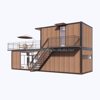 Casa de contenedores prefabricada modular de 3 dormitorios de diseño moderno Panel de pared de acero de color de madera expandible Prefabricado para vivir