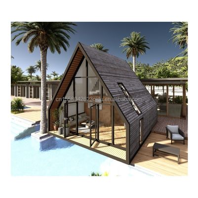 Contenedor de acero de 20 pies o 40 pies para envío al aire libre Otra casa de contenedores triangular de diseño moderno para hoteles o vacaciones de pareja
