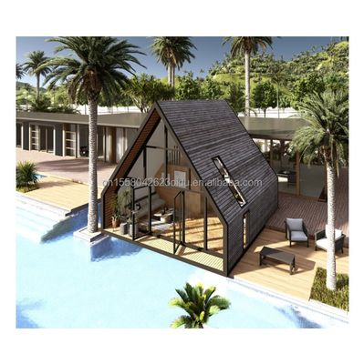 Contenedor de acero de 20 pies o 40 pies para envío al aire libre Otra casa de contenedores triangular de diseño moderno para hoteles o vacaciones de pareja