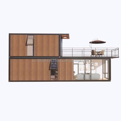Casa de contenedores prefabricada modular de 3 dormitorios de diseño moderno Panel de pared de acero de color de madera expandible Prefabricado para vivir