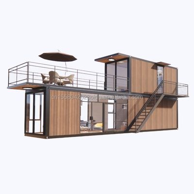 Casa de contenedores prefabricada modular de 3 dormitorios de diseño moderno Panel de pared de acero de color de madera expandible Prefabricado para vivir