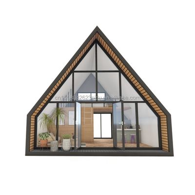 Estructura de acero triangular moderna de la UE Casa de contenedores de paquetes planos Diseño para casas de madera dentro de 20 pies o 40 pies Aplicación de centro comercial