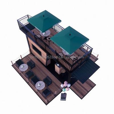 Restaurante móvil prefabricado con terraza de acero y paredes de paneles de sandwich de onda