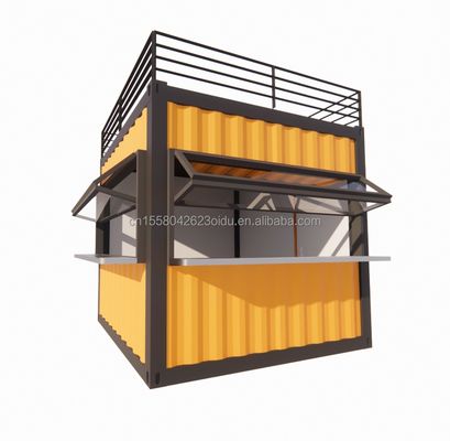 Pared 50/75/100mm Panel de sándwich de onda 20ft/40ft Barra móvil prefabricada personalizable 10 FT Tienda pequeña prefabricada moderna
