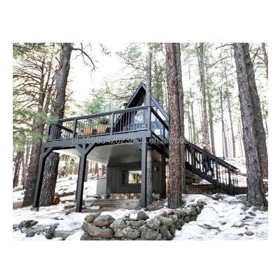 Contenedor de 20 pies o 40 pies de diseño moderno EU estructura de acero de forma triangular Casas de madera con estructura de acero en forma de A Cuadro de sala
