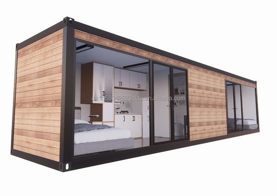 Habitación prefabricada de la UE de 40 pies con ventanas de aleación de aluminio y tubos cuadrados de acero galvanizado