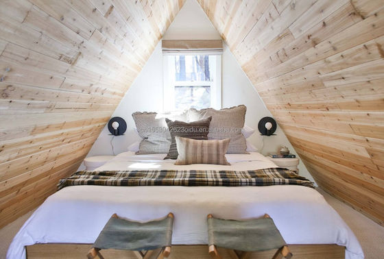 Contenedor de 20 pies o 40 pies de diseño moderno EU estructura de acero de forma triangular Casas de madera con estructura de acero en forma de A Cuadro de sala
