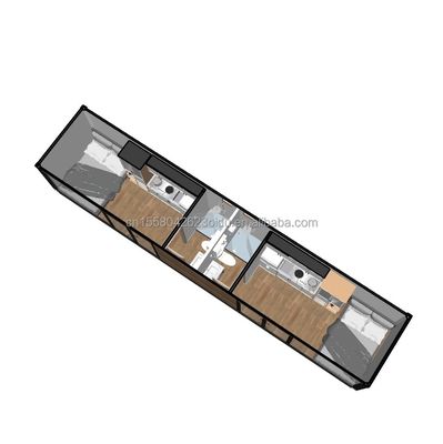 Habitación prefabricada de la UE de 40 pies con ventanas de aleación de aluminio y tubos cuadrados de acero galvanizado