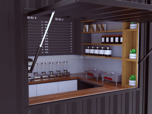 Hotel Prefabricado Tienda móvil de diseño moderno Restaurante prefabricado Bar de ventas Quiosco Casa pequeña hecha de paneles de sandwich de acero
