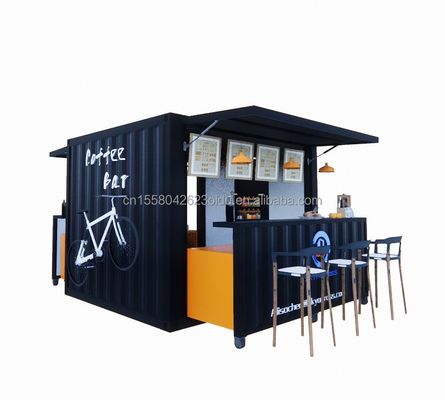 Color personalizado 10ft 20ft Prefabricado de acero Casa pequeña tienda de la ciudad Contenedor Mini Bar Tienda de helados Verano de la ciudad Bebidas en la acera Bebidas