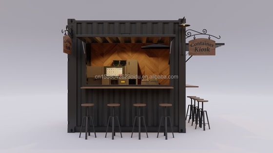 Color personalizado 10ft 20ft Prefabricado de acero Casa pequeña tienda de la ciudad Contenedor Mini Bar Tienda de helados Verano de la ciudad Bebidas en la acera Bebidas