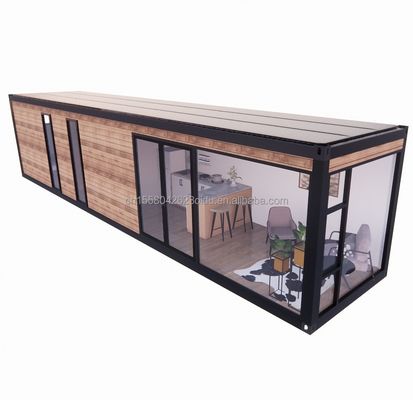 Hotel 40 pies Jardín Casa móvil Estudio de madera Contenedor plano Casa de café con modelo 3D y dibujos CAD en el Hotel Garden