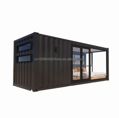 50/75/100mm Panel Sandwich de onda Baños de madera y aleación de aluminio Ventanas de acero Estructura de madera Casa de contenedores de paquete plano para hoteles de jardín