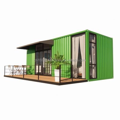 Contenedor de madera de 20 pies Oficina Estructura de acero Cuadro Soldado Embalaje plano Casa de contenedores Casa de jardín