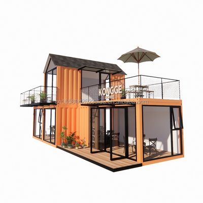 Aplicación al aire libre Contenedor de restaurante de acero prefabricado Tienda con diseño moderno y ventanas de aleación de aluminio de 20 pies o 40 pies