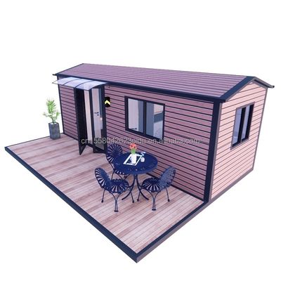 Color personalizado Casa de jardín de madera de estilo chino de la UE Estructura de marco de acero ligero Una habitación para hotel y familia