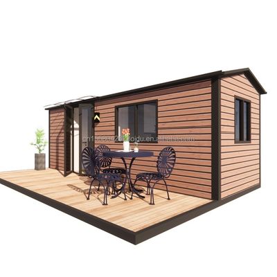 Color personalizado Casa de jardín de madera de estilo chino de la UE Estructura de marco de acero ligero Una habitación para hotel y familia