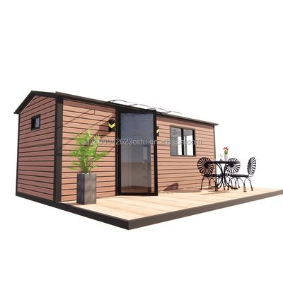 Color personalizado Casa de jardín de madera de estilo chino de la UE Estructura de marco de acero ligero Una habitación para hotel y familia