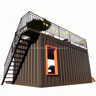 Aplicación al aire libre Contenedor de restaurante de acero prefabricado Tienda con diseño moderno y ventanas de aleación de aluminio de 20 pies o 40 pies
