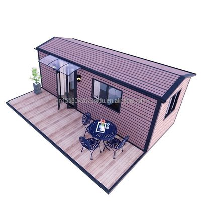 Color personalizado Casa de jardín de madera de estilo chino de la UE Estructura de marco de acero ligero Una habitación para hotel y familia
