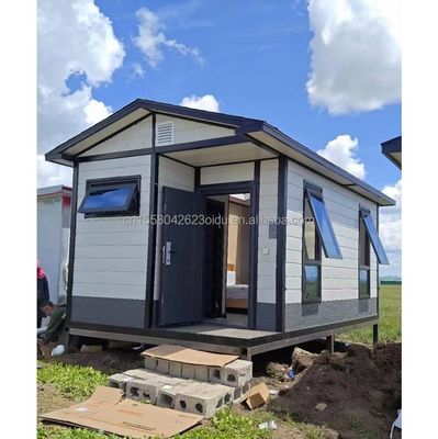 Casa móvil modular de panel de sandwich de diseño moderno en la Unión Europea con contenedor de embalaje plano prefabricado de 20 pies