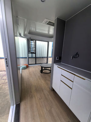 Casa móvil modular de panel de sandwich de diseño moderno en la Unión Europea con contenedor de embalaje plano prefabricado de 20 pies