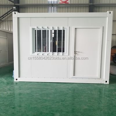 Casa pequeña al aire libre 10 pies prefabricado de acero caja de guardia contenedor casa de guardia con 50/75/100mm onda panel de sándwich pared