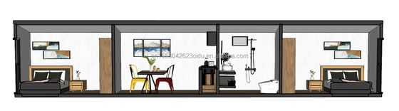 Acero galvanizado de 180 gramos y aleación de aluminio Ventanas de 40 pies de diseño moderno Casa de contenedores de madera prefabricada para tienda de hoteles