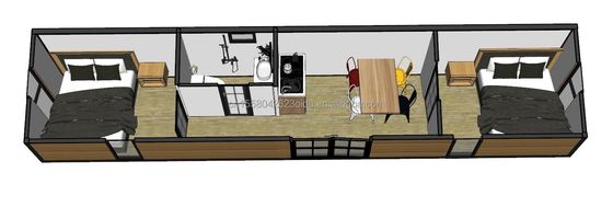 Acero galvanizado de 180 gramos y aleación de aluminio Ventanas de 40 pies de diseño moderno Casa de contenedores de madera prefabricada para tienda de hoteles