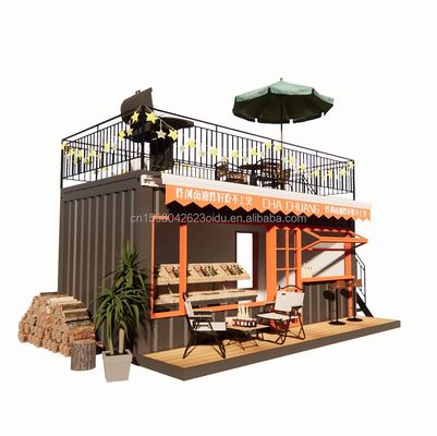 Estilo de diseño moderno Bar móvil de 10 pies 20 pies Casa prefabricada Tienda de contenedores de paneles de sandwich de acero al aire libre Cafetería