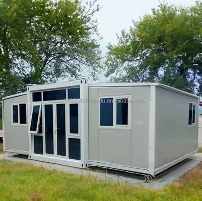EU Casas prefabricadas modulares de madera de 2 dormitorios con diseño moderno y tubos cuadrados de acero galvanizado