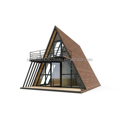 Casa de madera con marco de acero con acero galvanizado de 180g y 50/75/100mm de forma de triángulo