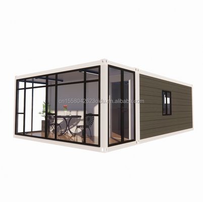 Cuadro de estructura de acero Soldado EU Luxury 20FT Combinación Contenedor de embalaje plano 2 dormitorios Casa móvil familiar residencial