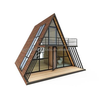 Casa de madera con marco de acero con acero galvanizado de 180g y 50/75/100mm de forma de triángulo
