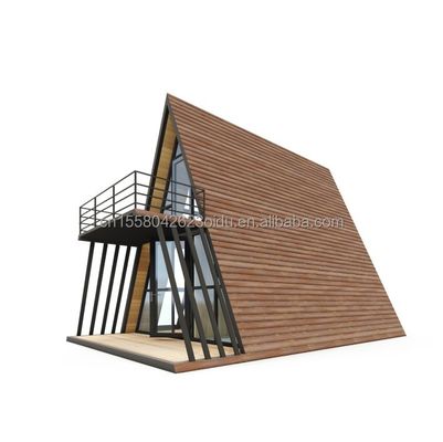 Casa de madera con marco de acero con acero galvanizado de 180g y 50/75/100mm de forma de triángulo