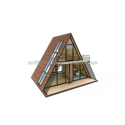 Casa de madera con marco de acero con acero galvanizado de 180g y 50/75/100mm de forma de triángulo